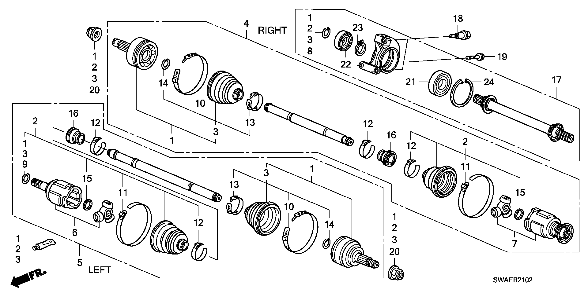 Honda 44017SWY000 - Bälgar, drivaxel xdelar.se