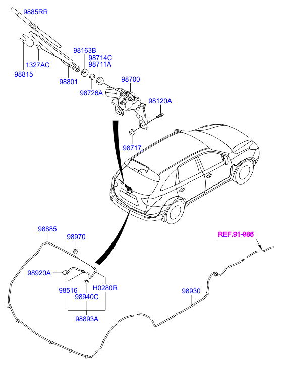 Hyundai 988203J000 - Torkarblad xdelar.se