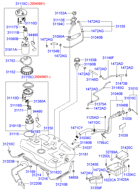 Hyundai 311112D000 - Bränslepump xdelar.se