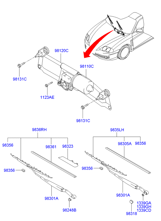 Hyundai 98350-2C000 - Torkarblad xdelar.se