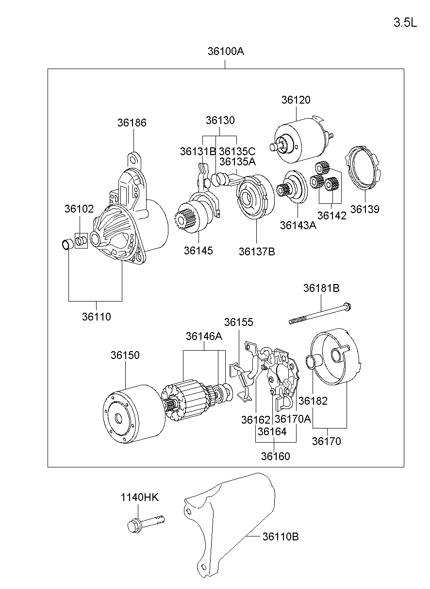 Hyundai HK988300 - Startmotor xdelar.se