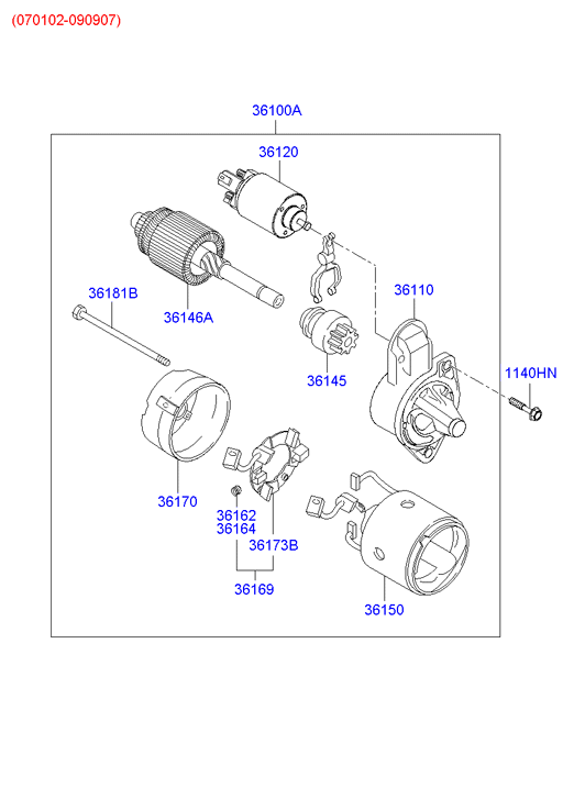 KIA 36100-2a100 - Startmotor xdelar.se