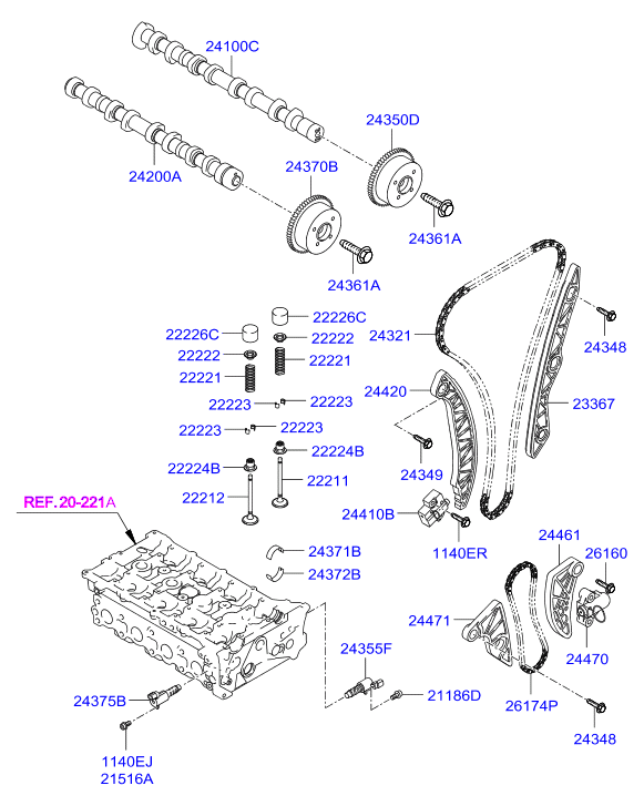 KIA 24420-25002 - Transmissionskedjesats xdelar.se