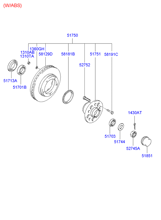 Chevrolet 5170144030 - Hjullagerssats xdelar.se