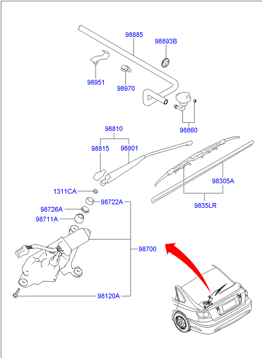 Hyundai 9836037000 - Torkarblad xdelar.se