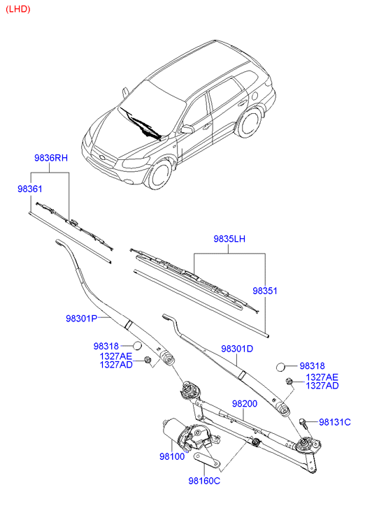 Hyundai 983602B000 - Torkarblad xdelar.se