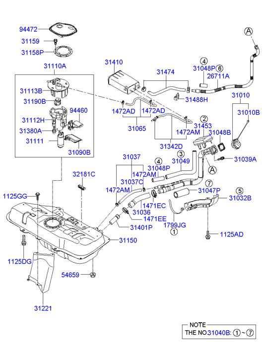 Hyundai 31110-0P000 - Bränslepump xdelar.se