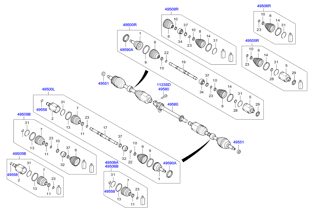 Hyundai 49560-2W650 - Drivaxel xdelar.se