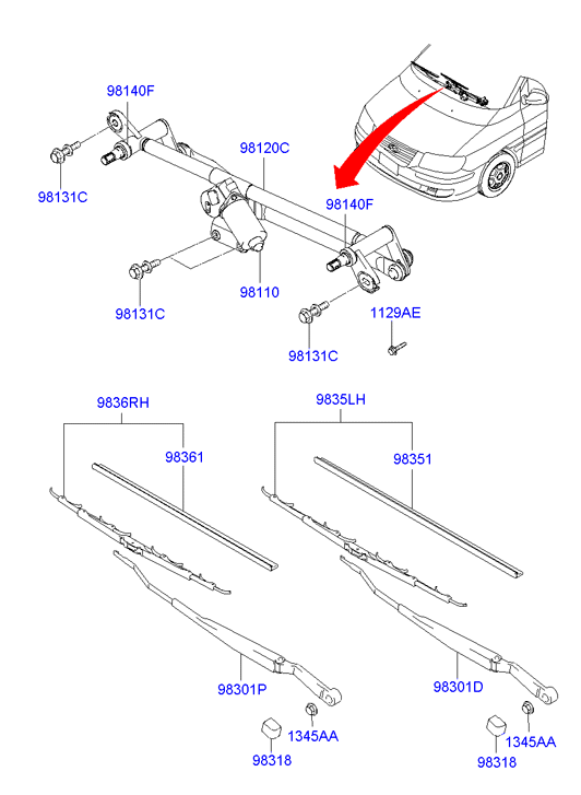 Hyundai 9836017000 - Torkarblad xdelar.se