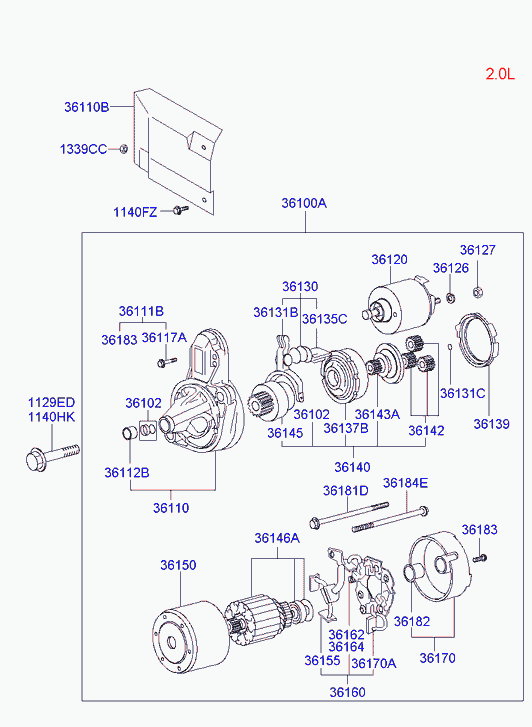 KIA 36100-38090 - Startmotor xdelar.se