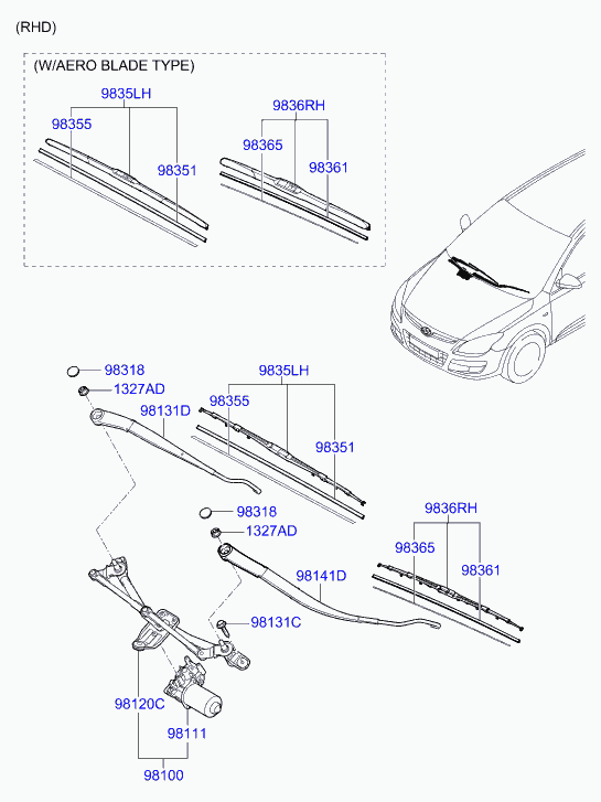 Hyundai 98350 2L000 - Torkarblad xdelar.se