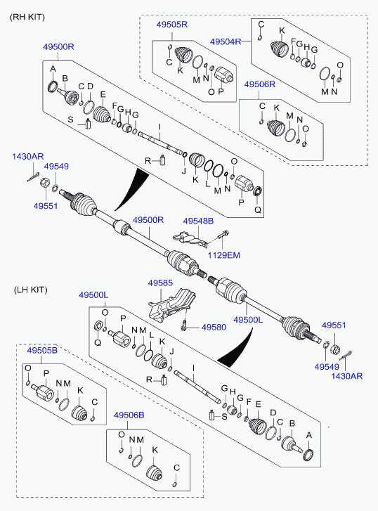 Hyundai 495352L101 - Bälgar, drivaxel xdelar.se