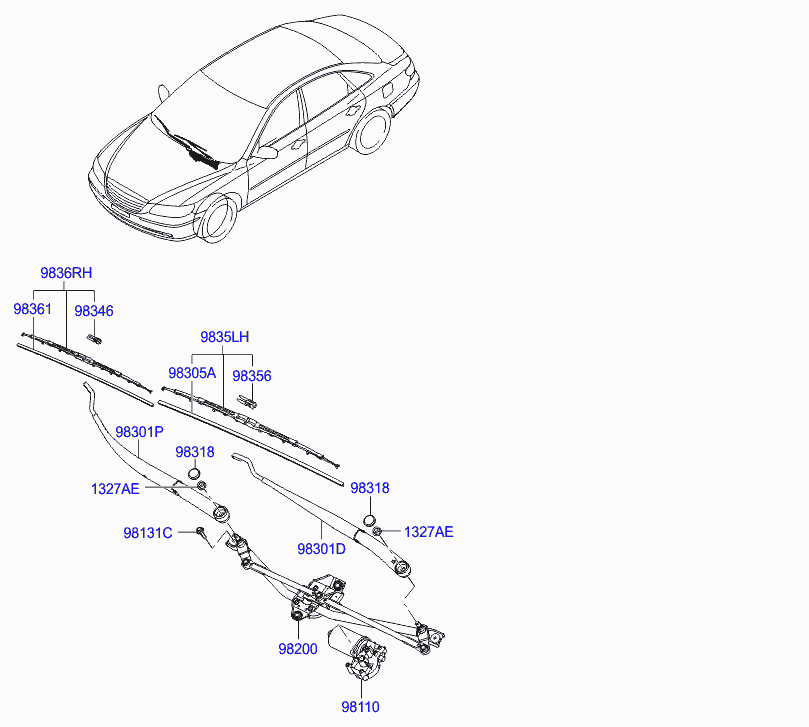 KIA 98360-3K000 - Torkarblad xdelar.se