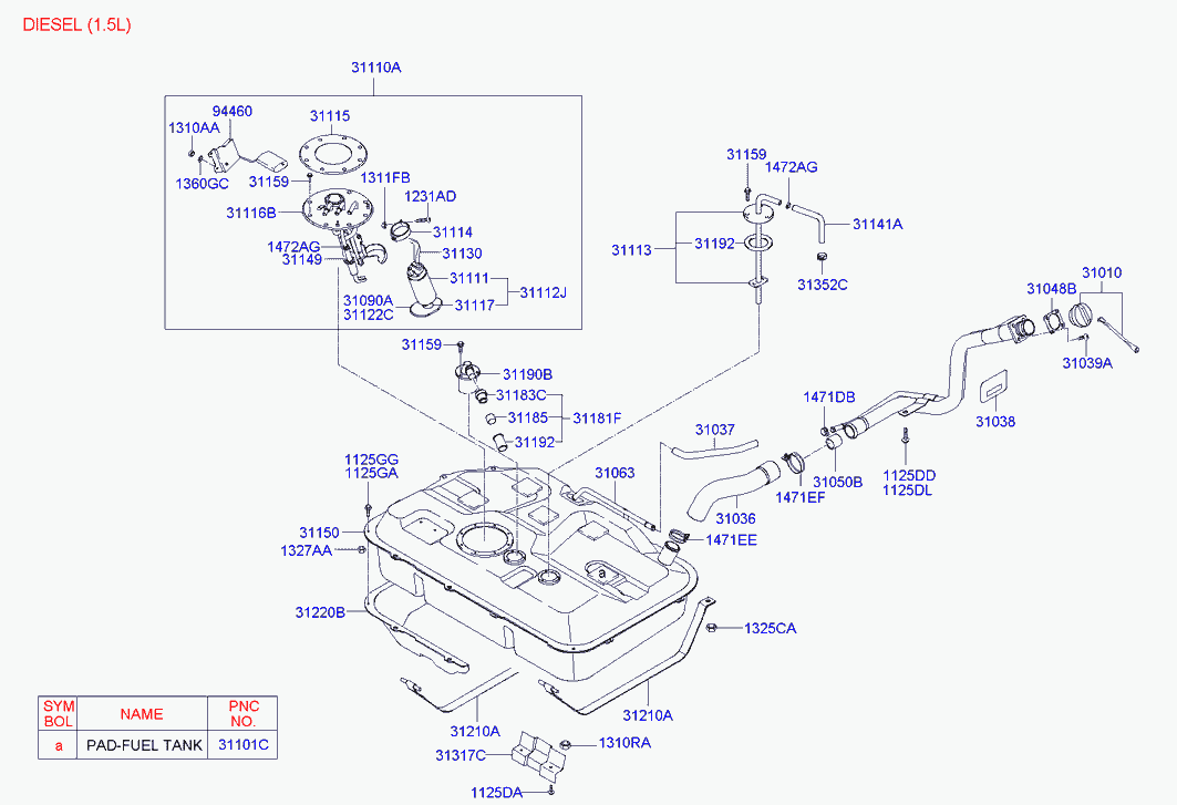 Hyundai 31110-25000 - Bränslematningsmodul xdelar.se