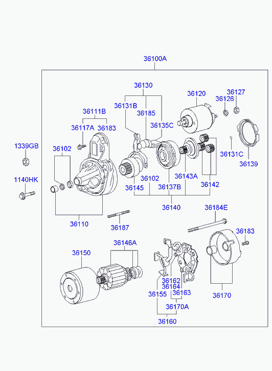 KIA 36100-23165 - Startmotor xdelar.se