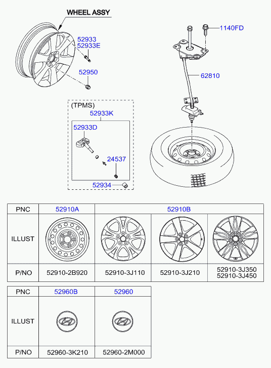 KIA 529333J000 - Hjulsensor, däcktryckskontrollsystem xdelar.se