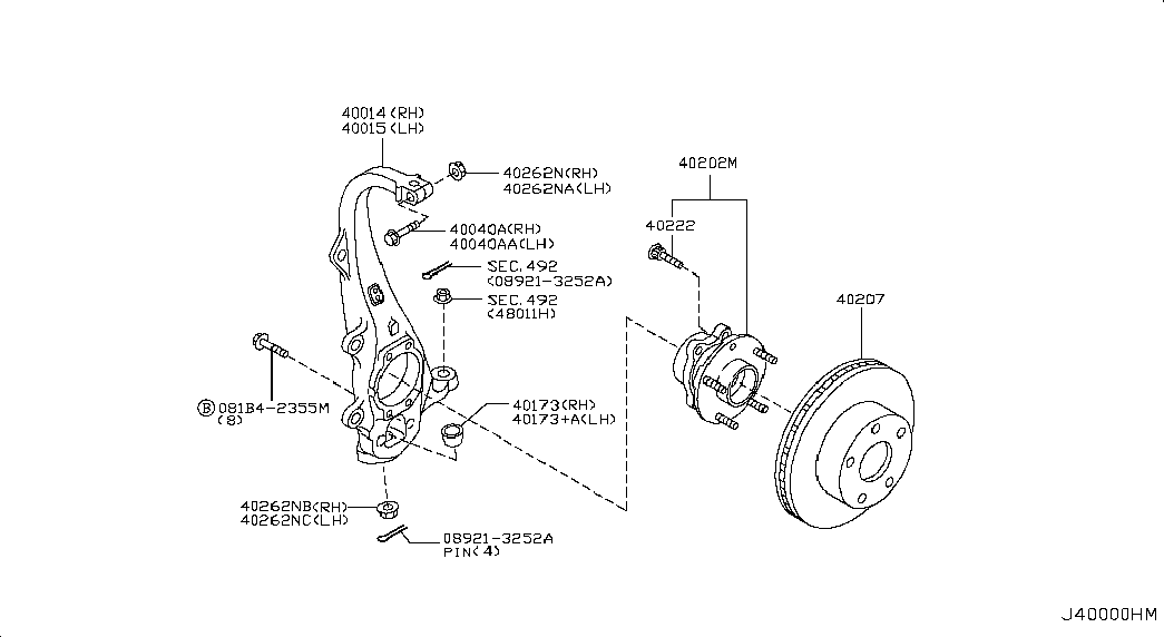 Infiniti 40202-EJ70A - Hjullagerssats xdelar.se