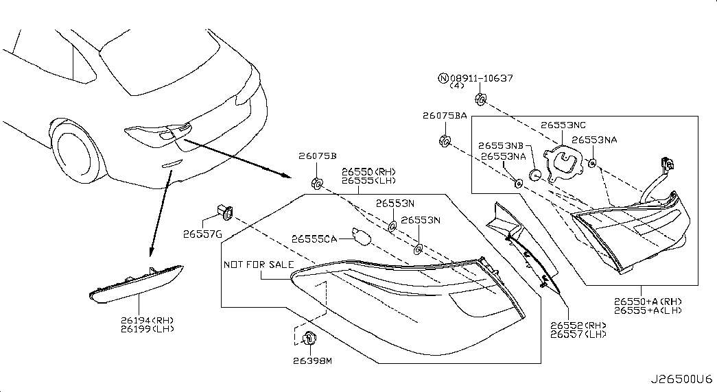 NISSAN 26261-89964 - Glödlampa, läslampa xdelar.se