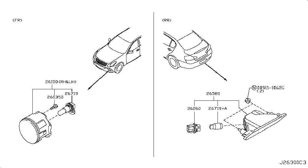 NISSAN B62964A001 - Glödlampa, dimstrålkastare xdelar.se