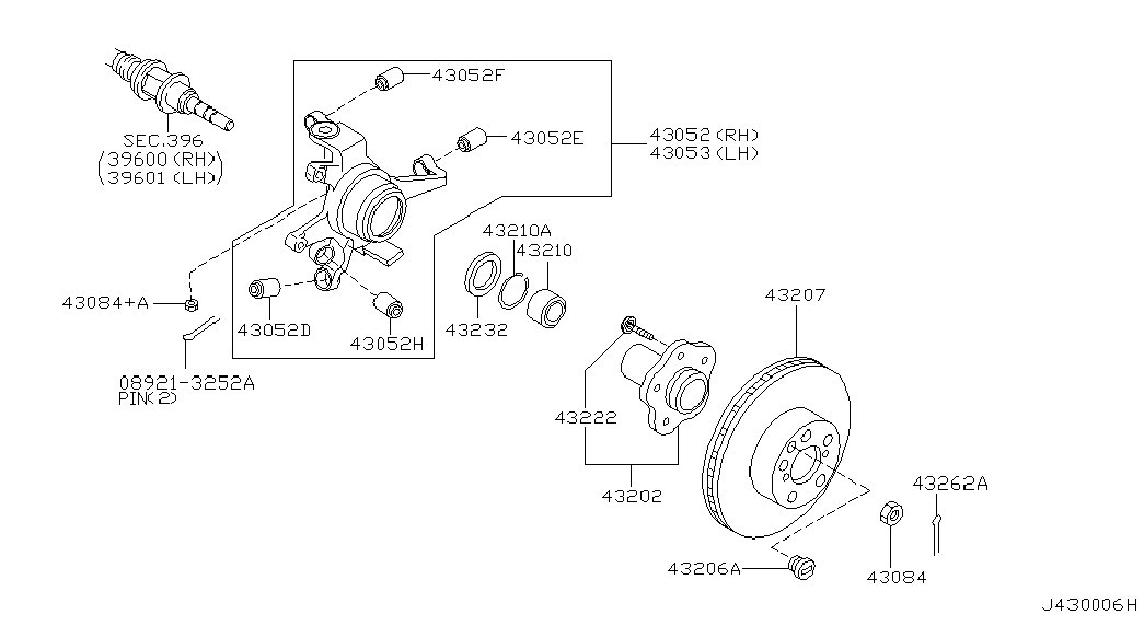 NISSAN 55148-AG000 - Lagring, hjullagerhus xdelar.se