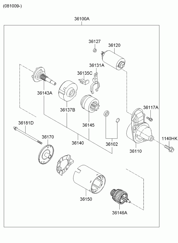 KIA 3610023070 - Startmotor xdelar.se