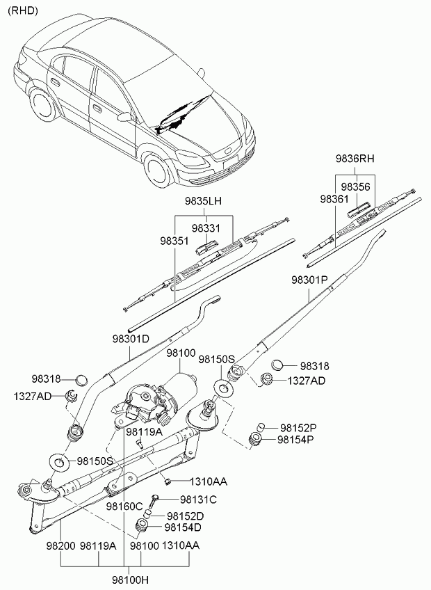 Hyundai 98350-1G000 - Torkarblad xdelar.se