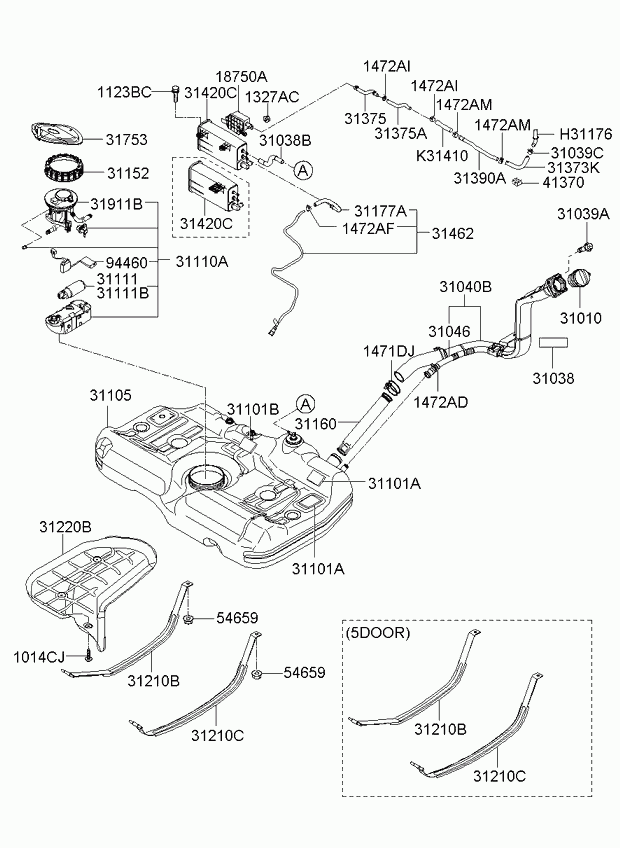 Hyundai 31111-1E000 - Bränslepump xdelar.se