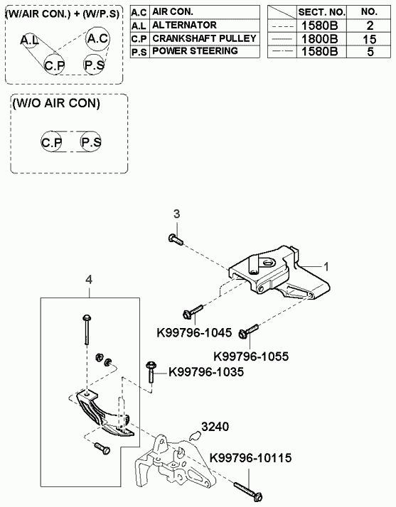 Hyundai 0K9AC-15-907 - Flerspårsrem xdelar.se