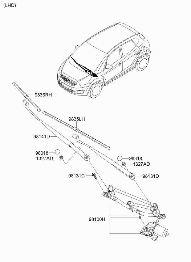 Hyundai 983601P000 - Torkarblad xdelar.se