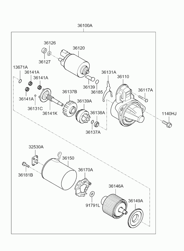 Hyundai (BEIJING) 36100-03400 - Startmotor xdelar.se