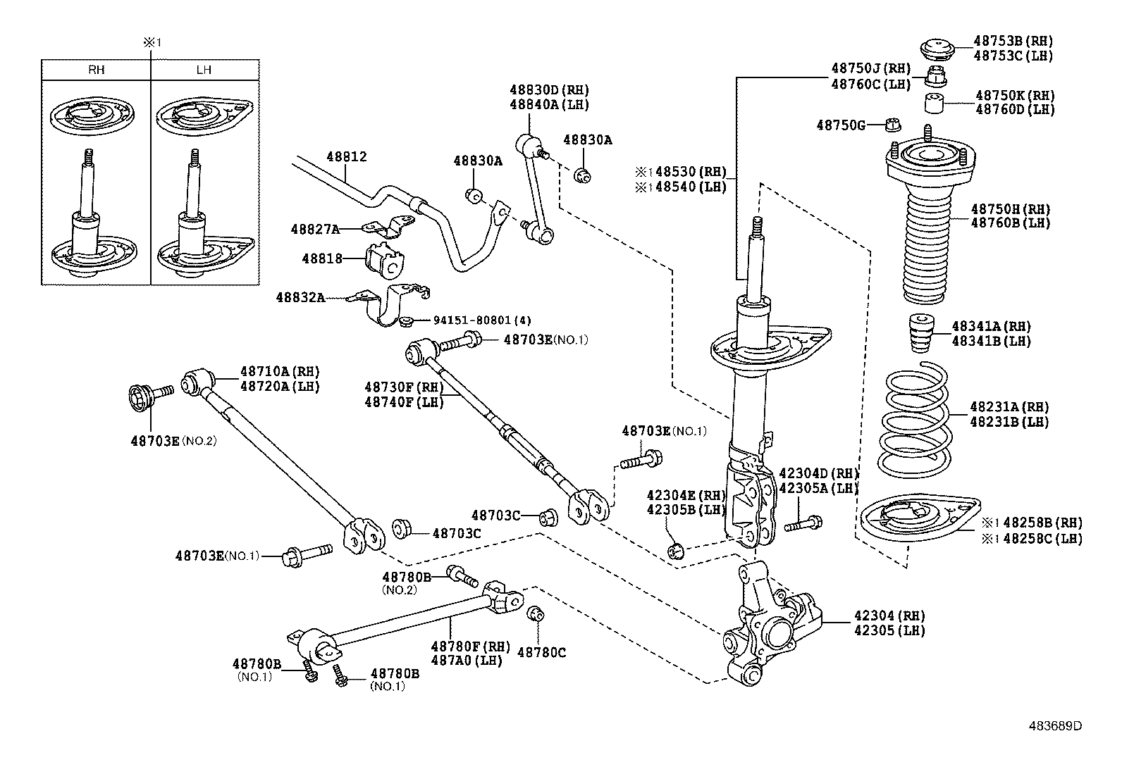 TOYOTA 4230533060 - Lagerhylsa, länkarm xdelar.se