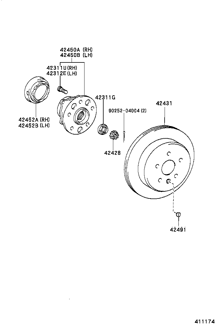 TOYOTA 9025204004 - Hjullagerssats xdelar.se