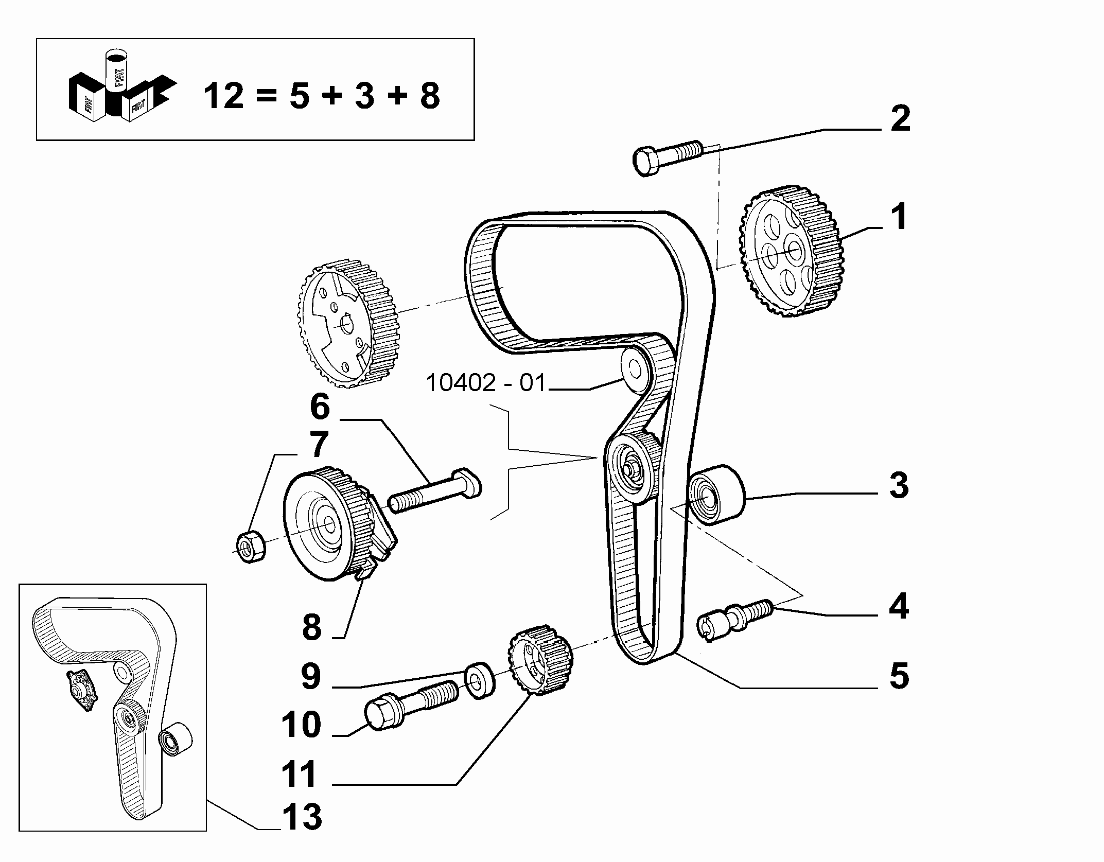 FIAT 46471842 - Spännrulle, tandrem xdelar.se