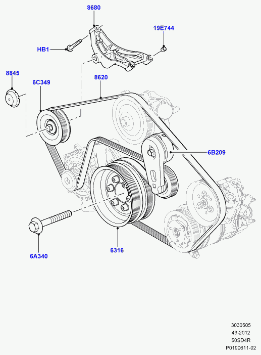 Rover LR011345 - Flerspårsrem xdelar.se