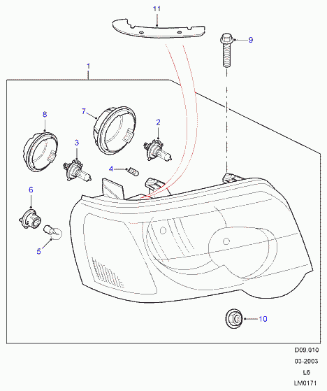 Land Rover XZQ000010 - Glödlampa, dimstrålkastare xdelar.se