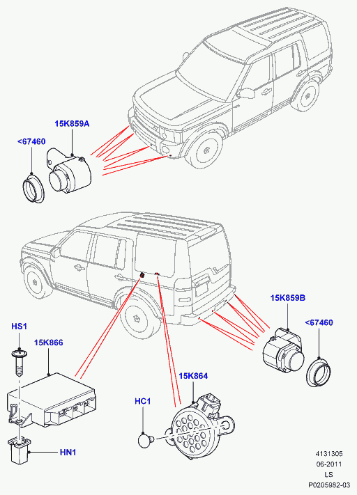 Land Rover LR038084 - Sensor, parkeringshjälp xdelar.se