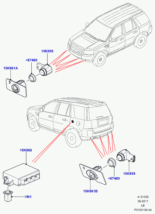 Land Rover LR005076 - Sensor, parkeringshjälp xdelar.se