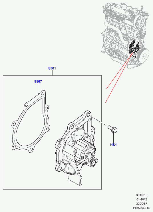 Rover LR011694 - Vattenpump xdelar.se