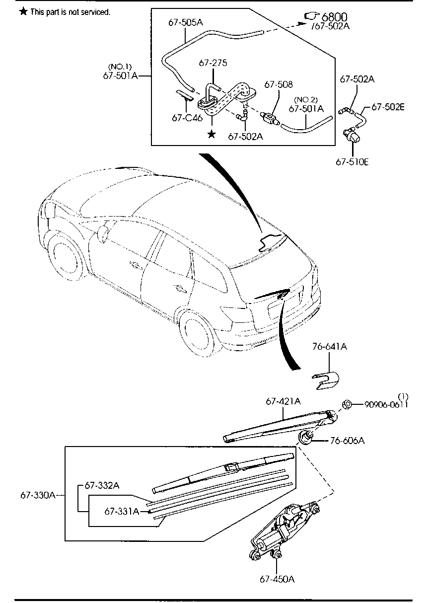 MAZDA EG21-67-421 - Torkararm, vindruterengöring xdelar.se