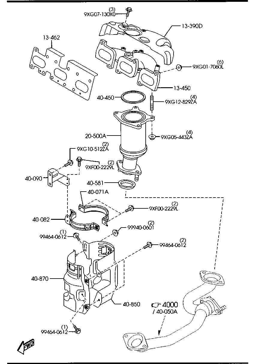 MAZDA CY01-13-460A - Packning, avgasgrenrör xdelar.se