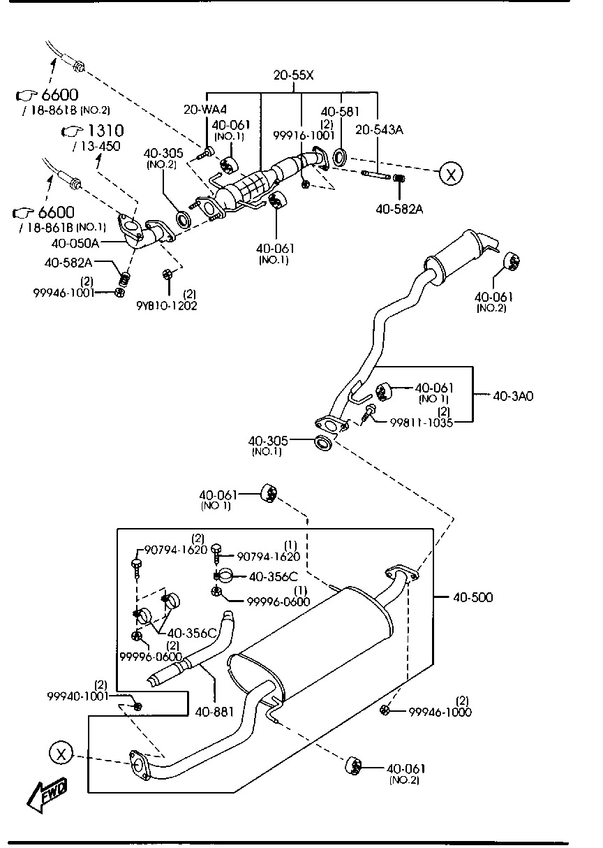 MAZDA FSB8-40-305 - Clipavgasrör xdelar.se