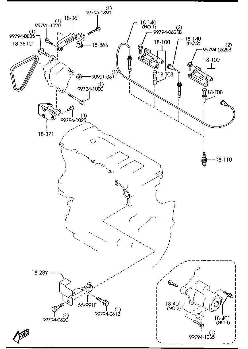 MAZDA F 285 18110 - Tändstift xdelar.se