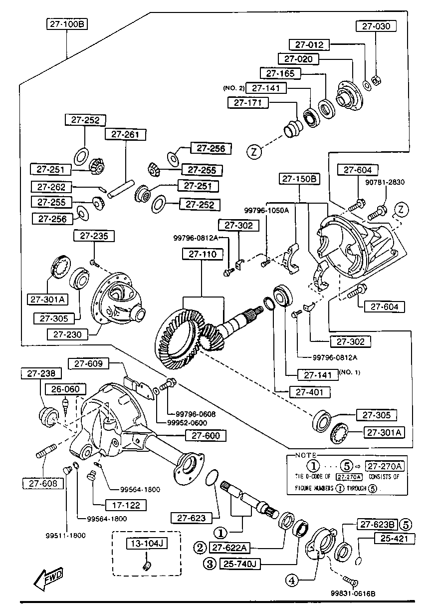 MAZDA 99606-82064 - Mellanlager, drivaxel xdelar.se