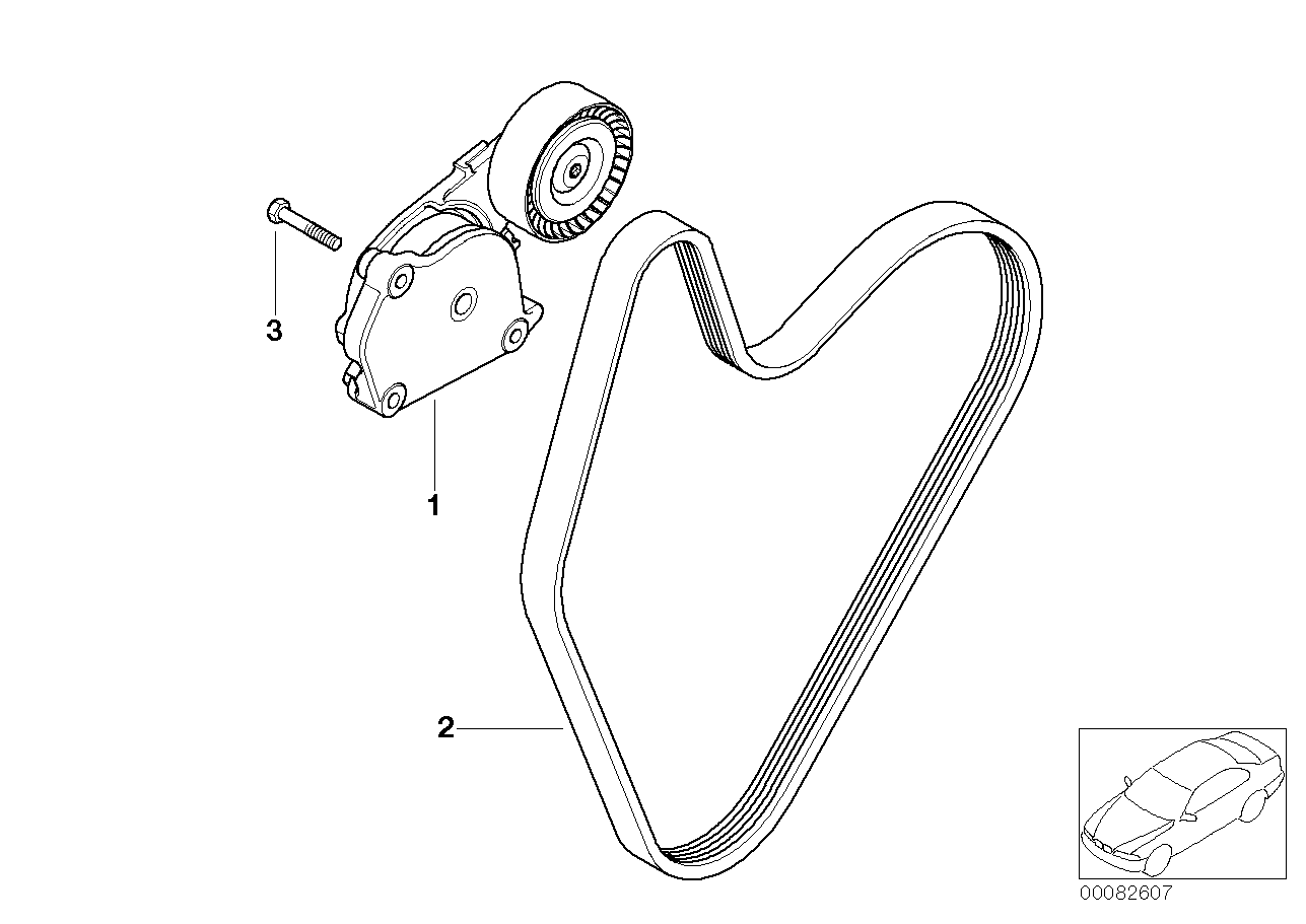 BMW 11 28 1 482 199 - Remsträckare, flerspårsrem xdelar.se