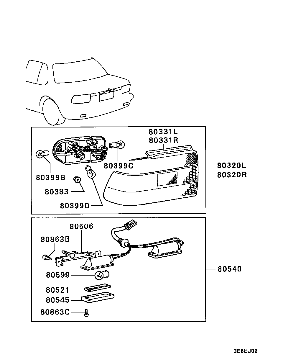 Mitsubishi MS820016 - Glödlampa, läslampa xdelar.se