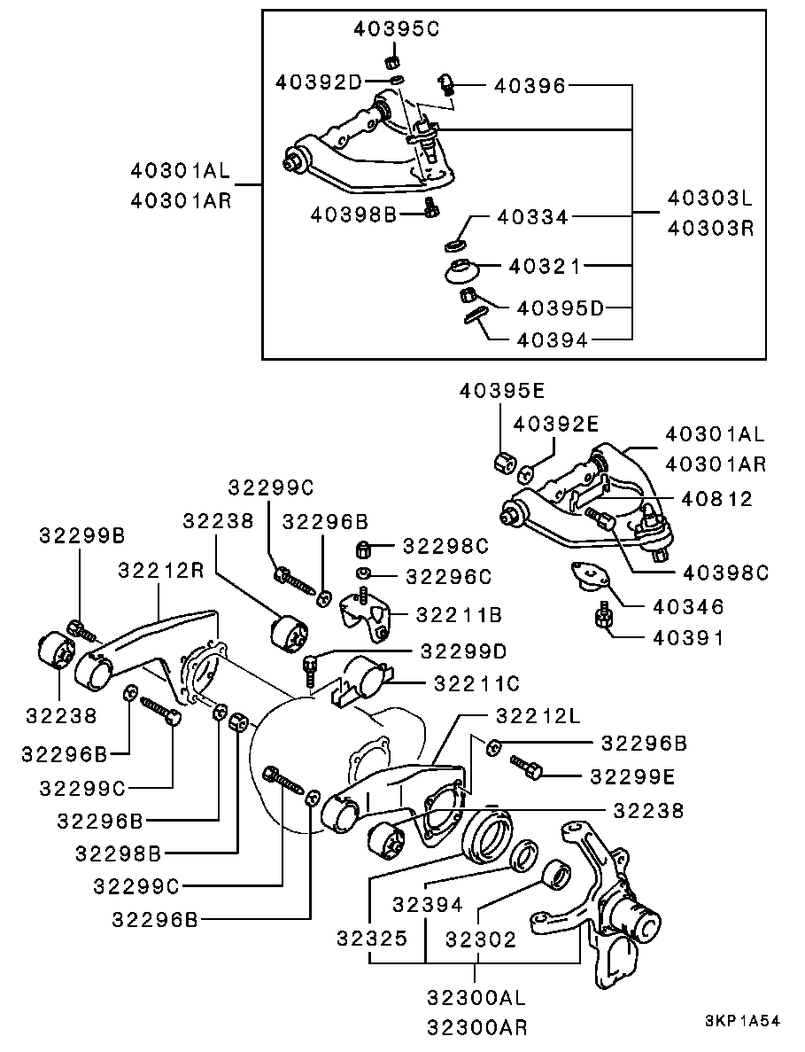 Mitsubishi MB633818 - Reparationssats, bär / styrled xdelar.se