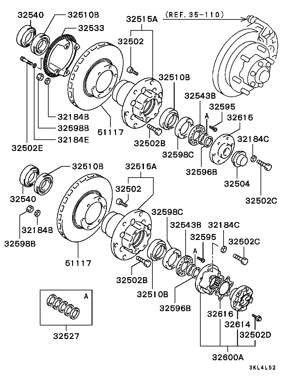 Mitsubishi MB092882 - Hjullagerssats xdelar.se