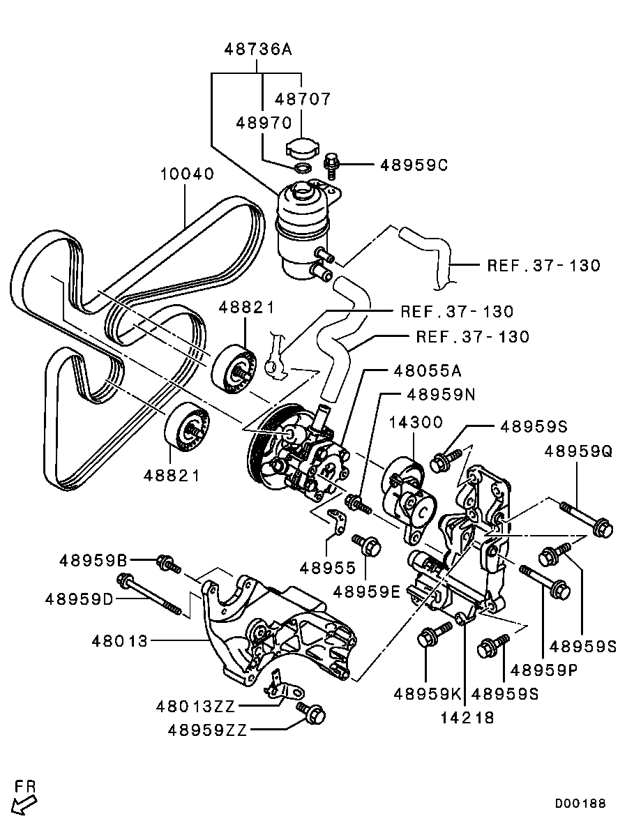 Mitsubishi 1345A060 - Styrrulle, flerspårsrem xdelar.se