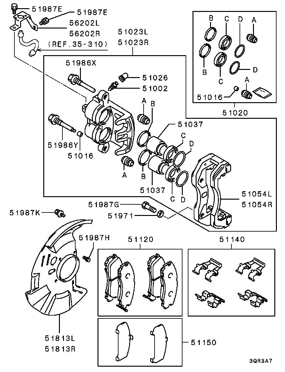 Mitsubishi MN102611 - Bromsbeläggssats, skivbroms xdelar.se