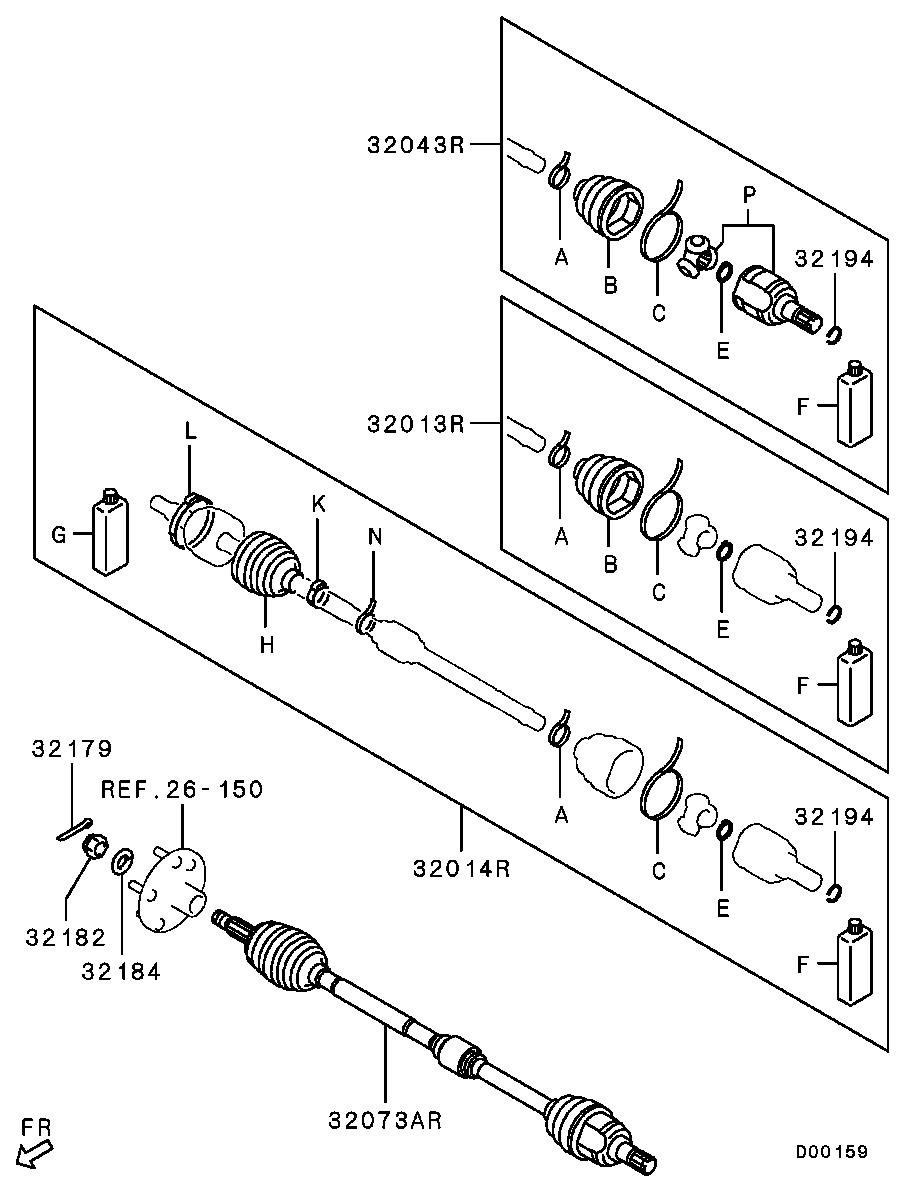 Mitsubishi MN171538 - Ledsats, drivaxel xdelar.se